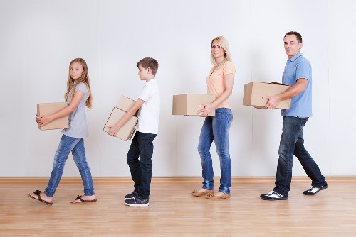 Boxes and household items prepared for small removals in Newmalden